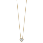14k 1 3/4 carat Certified Lab Grown Diamond VS/SI+ G+ Heart Complete 18 inch Halo Pendant Necklace