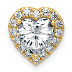 14k 1 3/4 carat Lab Grown Diamond VS+ F+ Heart Complete Halo Chain Slide Pendant
