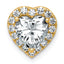 14k 1 3/4 carat Lab Grown Diamond VS+ F+ Heart Complete Halo Chain Slide Pendant