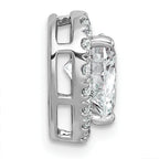 14k White Gold 2 3/8 carat Certified Lab Grown Diamond VS+ F+ Heart Complete Halo Chain Slide Pendant