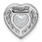 14k White Gold 2 3/8 carat Certified Lab Grown Diamond VS+ F+ Heart Complete Halo Chain Slide Pendant