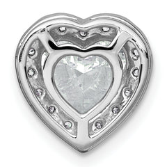 14k White Gold 2 3/8 carat Certified Lab Grown Diamond VS+ F+ Heart Complete Halo Chain Slide Pendant
