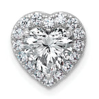 14k White Gold 2 3/8 carat Certified Lab Grown Diamond VS+ F+ Heart Complete Halo Chain Slide Pendant