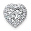 14k White Gold 2 3/8 carat Certified Lab Grown Diamond VS+ F+ Heart Complete Halo Chain Slide Pendant