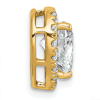 14k 2 3/8 carat Lab Grown Diamond VS+ F+ Heart Complete Halo Chain Slide Pendant