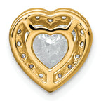 14k 2 3/8 carat Lab Grown Diamond VS+ F+ Heart Complete Halo Chain Slide Pendant