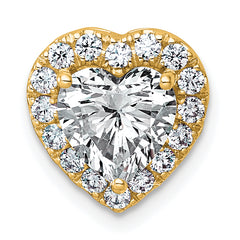 14k 2 3/8 carat Lab Grown Diamond VS+ F+ Heart Complete Halo Chain Slide Pendant