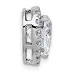 14k White Gold 3 carat Certified Lab Grown Diamond VS+ F+ Heart Complete Halo Chain Slide Pendant