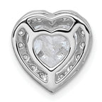 14k White Gold 3 carat Certified Lab Grown Diamond VS+ F+ Heart Complete Halo Chain Slide Pendant