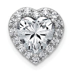 14k White Gold 3 carat Lab Grown Diamond VS+ F+ Heart Complete Halo Chain Slide Pendant