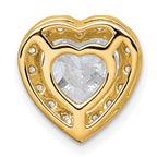 14k 3 carat Certified Lab Grown Diamond VS+ F+ Heart Complete Halo Chain Slide Pendant