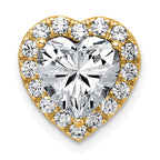 14k 3 carat Certified Lab Grown Diamond VS+ F+ Heart Complete Halo Chain Slide Pendant