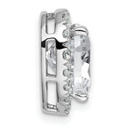 14k White Gold 3 5/8 carat Certified Lab Grown Diamond VS+ F+ Heart Complete Halo Chain Slide Pendant