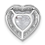 14k White Gold 3 5/8 carat Certified Lab Grown Diamond VS+ F+ Heart Complete Halo Chain Slide Pendant