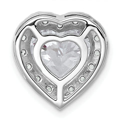 14k White Gold 3 5/8 carat Lab Grown Diamond VS+ F+ Heart Complete Halo Chain Slide Pendant