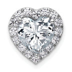 14k White Gold 3 5/8 carat Certified Lab Grown Diamond VS+ F+ Heart Complete Halo Chain Slide Pendant