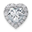 14k White Gold 3 5/8 carat Certified Lab Grown Diamond VS+ F+ Heart Complete Halo Chain Slide Pendant