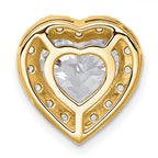 14k 3 5/8 carat Lab Grown Diamond VS+ F+ Heart Complete Halo Chain Slide Pendant