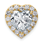 14k 3 5/8 carat Certified Lab Grown Diamond VS+ F+ Heart Complete Halo Chain Slide Pendant