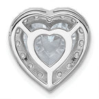 14k White Gold 4 3/4 carat Lab Grown Diamond VS+ F+ Heart Complete Halo Chain Slide Pendant