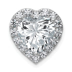 14k White Gold 4 3/4 carat Lab Grown Diamond VS+ F+ Heart Complete Halo Chain Slide Pendant