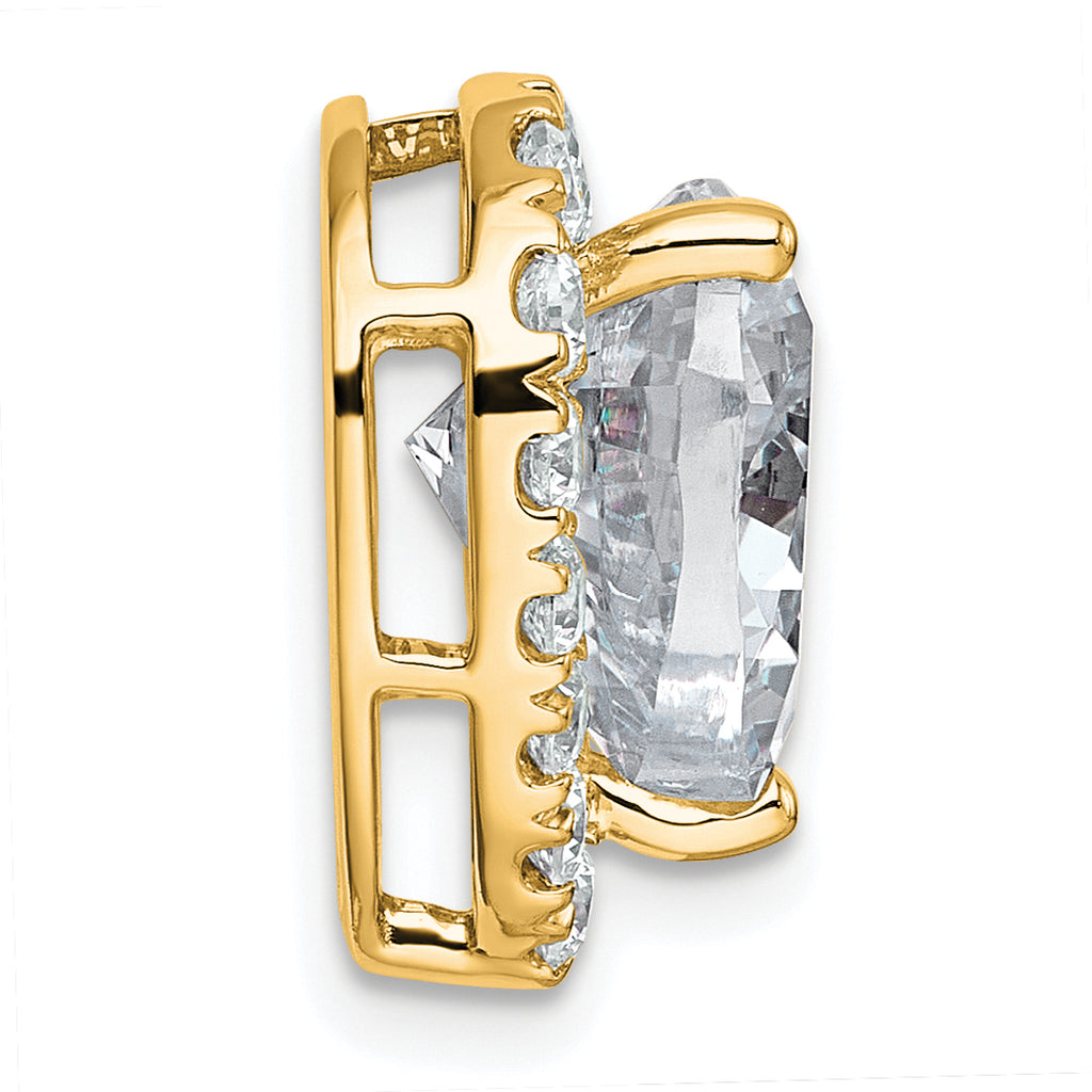 14k 4 3/4 carat Lab Grown Diamond VS+ F+ Heart Complete Halo Chain Slide Pendant