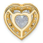 14k 4 3/4 carat Lab Grown Diamond VS+ F+ Heart Complete Halo Chain Slide Pendant