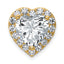 14k 4 3/4 carat Lab Grown Diamond VS+ F+ Heart Complete Halo Chain Slide Pendant