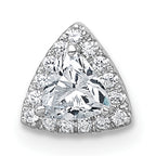 14k White Gold 1/3 carat Lab Grown Diamond VS+ F+ Trillion Complete Halo Chain Slide Pendant