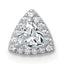 14k White Gold 1/3 carat Lab Grown Diamond VS+ F+ Trillion Complete Halo Chain Slide Pendant