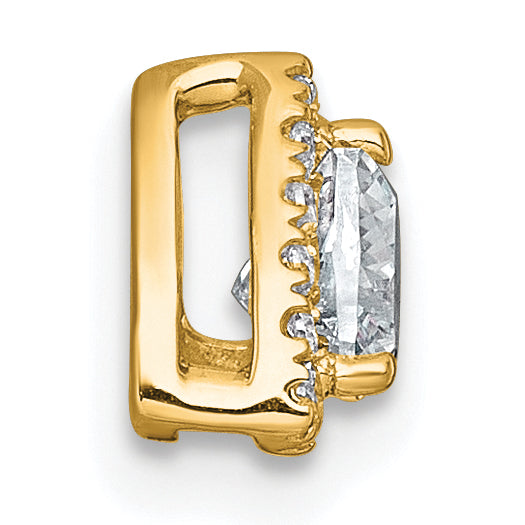 14k 1/3 carat Lab Grown Diamond VS+ F+ Trillion Complete Halo Chain Slide Pendant Secondary image