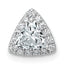14k White Gold 1/2 carat Lab Grown Diamond VS+ F+ Trillion Complete Halo Chain Slide Pendant