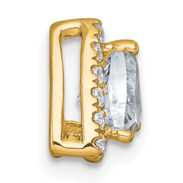 14k 1/2 carat Lab Grown Diamond VS+ F+ Trillion Complete Halo Chain Slide Pendant Secondary image