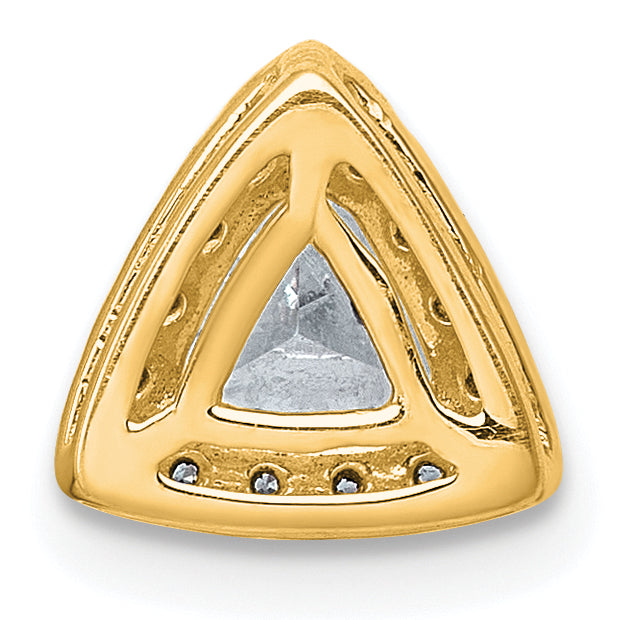 14k 1/2 carat Lab Grown Diamond VS+ F+ Trillion Complete Halo Chain Slide Pendant