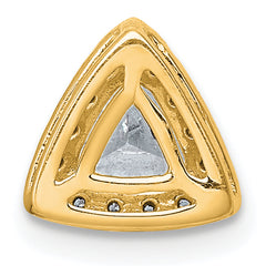14k 1/2 carat Lab Grown Diamond VS+ F+ Trillion Complete Halo Chain Slide Pendant