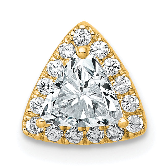 14k 1/2 carat Lab Grown Diamond VS+ F+ Trillion Complete Halo Chain Slide Pendant Main image