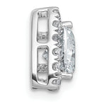 14k White Gold 1 1/3 carat Certified Lab Grown Diamond VS+ F+ Trillion Complete Halo Chain Slide Pendant
