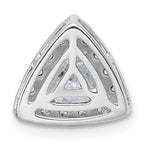 14k White Gold 1 1/3 carat Lab Grown Diamond VS+ F+ Trillion Complete Halo Chain Slide Pendant