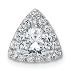 14k White Gold 1 1/3 carat Certified Lab Grown Diamond VS+ F+ Trillion Complete Halo Chain Slide Pendant