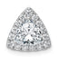 14k White Gold 1 1/3 carat Lab Grown Diamond VS+ F+ Trillion Complete Halo Chain Slide Pendant