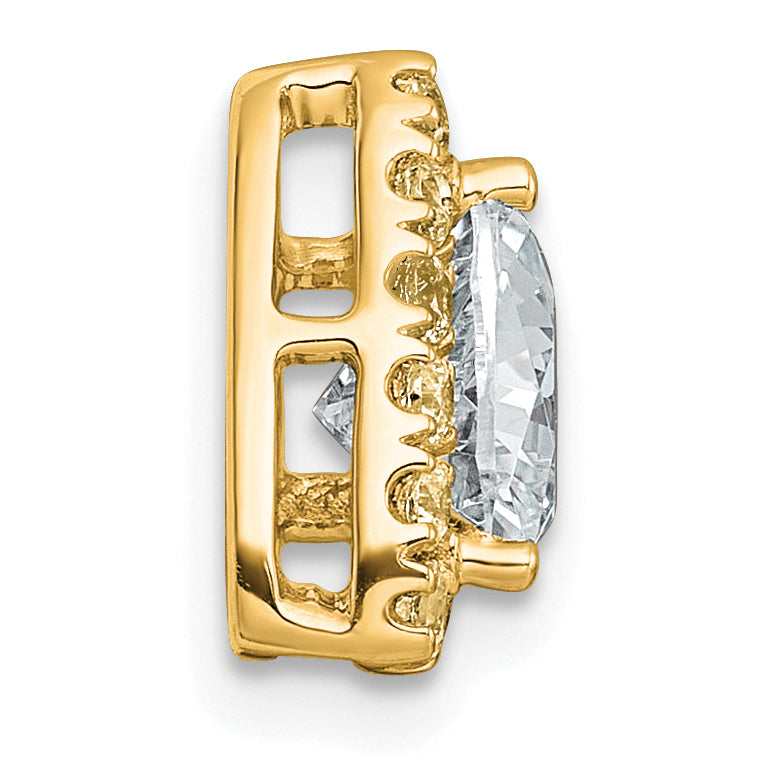 14k 1 1/3 carat Lab Grown Diamond VS+ F+ Trillion Complete Halo Chain Slide Pendant