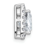 14k White Gold 1 7/8 carat Certified Lab Grown Diamond VS+ F+ Trillion Complete Halo Chain Slide Pendant