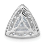 14k White Gold 1 7/8 carat Lab Grown Diamond VS+ F+ Trillion Complete Halo Chain Slide Pendant