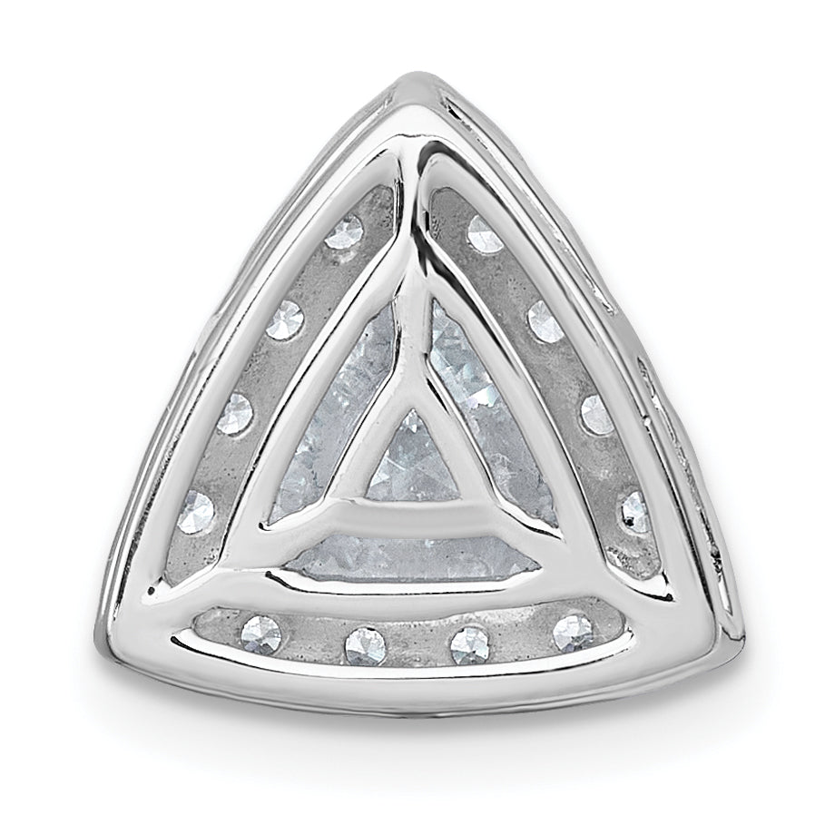 14k White Gold 1 7/8 carat Lab Grown Diamond VS+ F+ Trillion Complete Halo Chain Slide Pendant