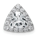 14k White Gold 1 7/8 carat Certified Lab Grown Diamond VS+ F+ Trillion Complete Halo Chain Slide Pendant