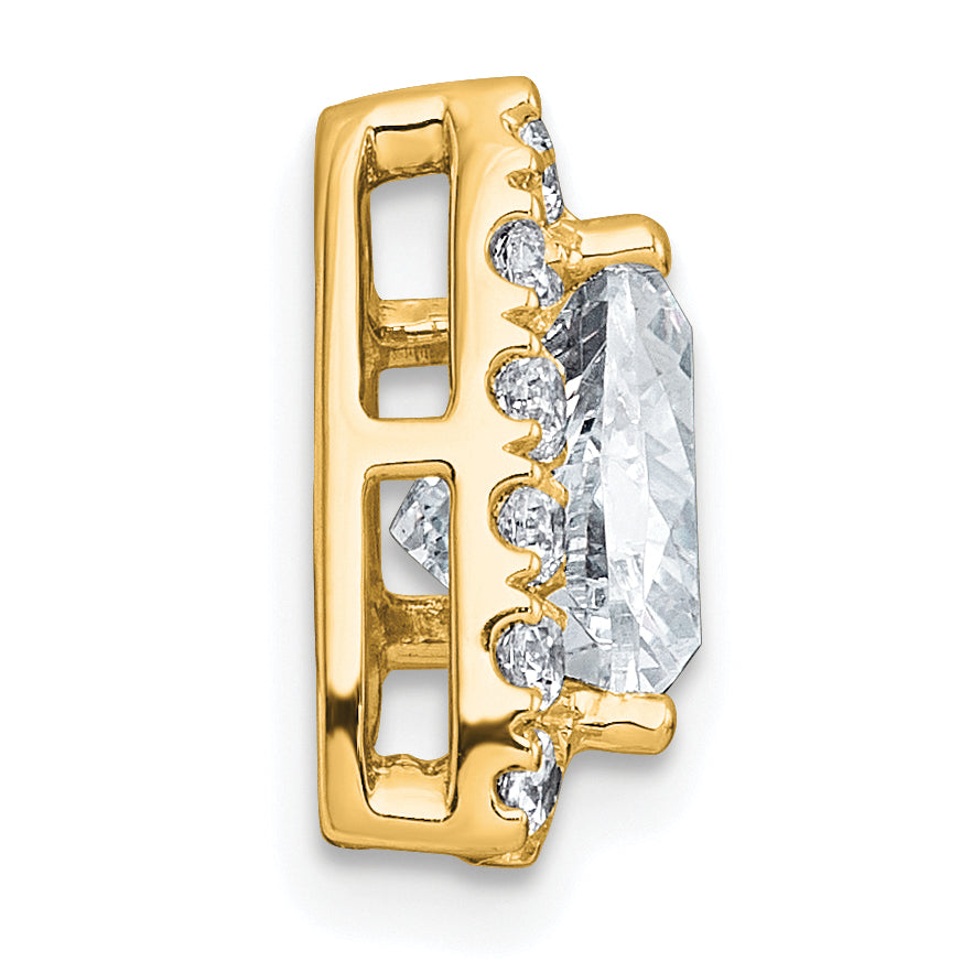 14k 1 7/8 carat Lab Grown Diamond VS+ F+ Trillion Complete Halo Chain Slide Pendant Secondary image