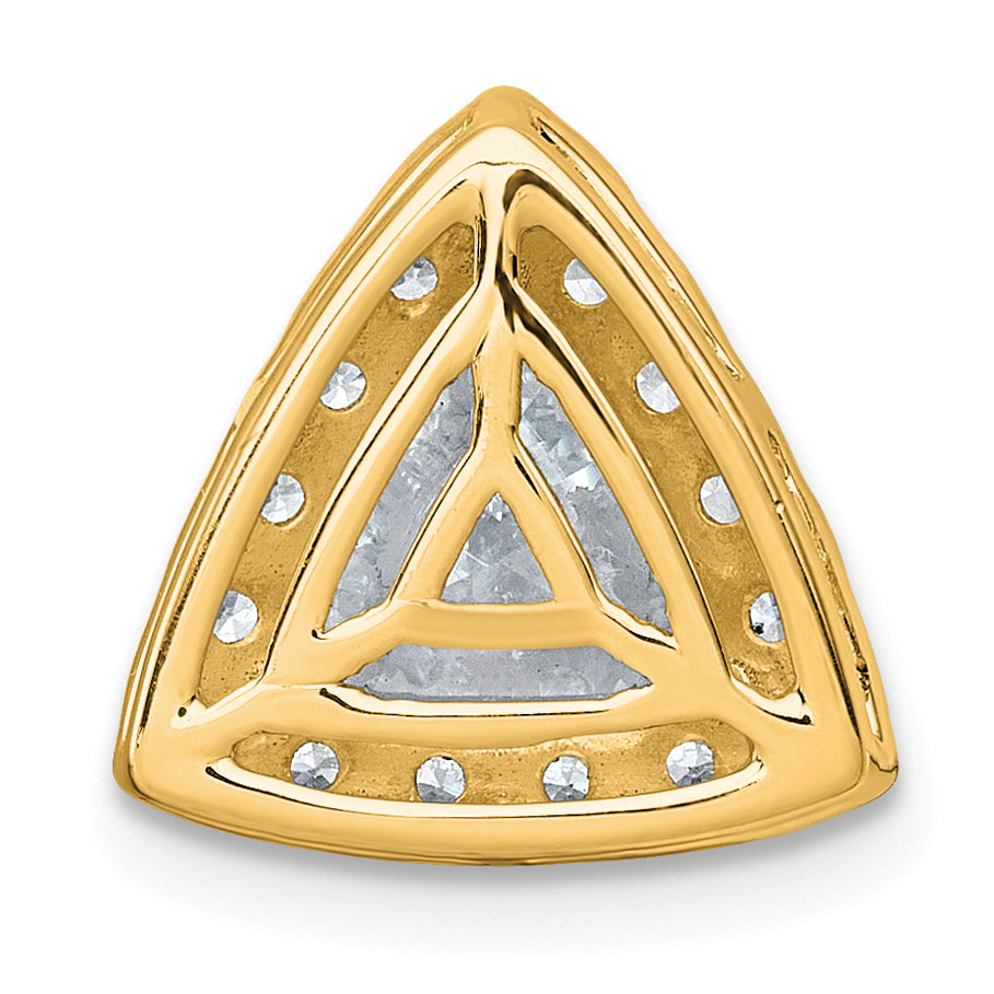 14k 1 7/8 carat Lab Grown Diamond VS+ F+ Trillion Complete Halo Chain Slide Pendant
