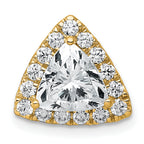 14k 1 7/8 carat Certified Lab Grown Diamond VS+ F+ Trillion Complete Halo Chain Slide Pendant
