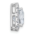 14k White Gold 2 5/8 carat Certified Lab Grown Diamond VS+ F+ Trillion Complete Halo Chain Slide Pendant