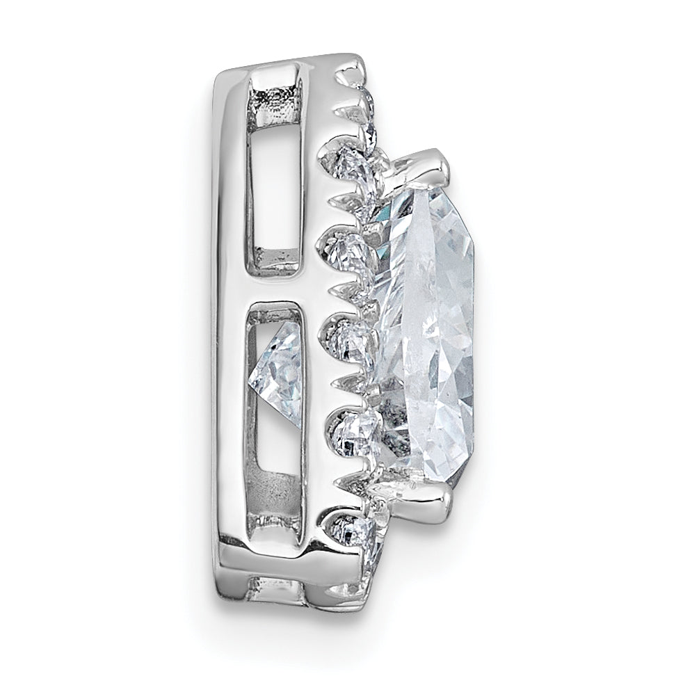 14k White Gold 2 5/8 carat Certified Lab Grown Diamond VS+ F+ Trillion Complete Halo Chain Slide Pendant